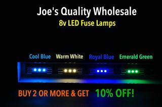 (100) Blue/warm White Led 8v - Fuse Lamps 2230 Stereo/4230 /2238 - Receiver Marantz