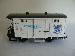 Vintage Lgb G Scale Trains Lowenbrau Beer Billboard Box Car Wagon 4032 Ex
