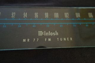 McIntosh MR - 77 Tuner Dial Glass,  NOS, 2