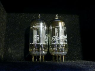 Vintage 1953 Ge / Ken Rad 12au7 Vacuum Tube Matched Pair Rare Audiophile Nos