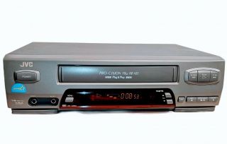 JVC VCR HR - A35U Pro - Cision 19u 4 - Head Hi - Fi HQ VHS W/Remote & RCA Cable 6 3