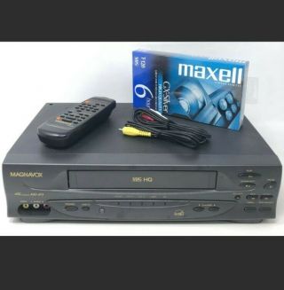 Magnavox Vcr Video Cassette Recorder Vhs Player 4 Head Hifi Vr601bmg23 W/remote