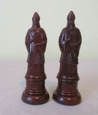 Vintage Gallant Knight Chess Set Of 2 Bishop Brown Black Plastic Replacement