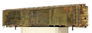 Max Gray 50 Ft.  Express Reefer Body - O Scale,  2 - Rail,  Brass