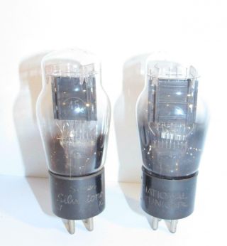 Matched Pair - National Union Made 45 St Amplifier Tubes.  Tv - 7 Test Strong.