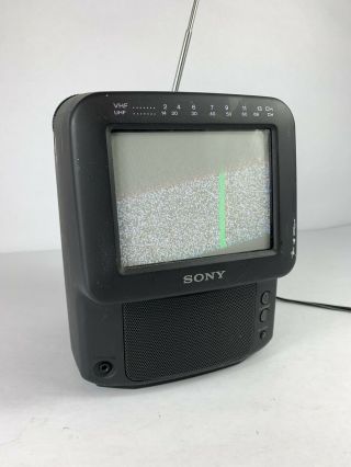 Black Sony " Color " Watchman Fdt - 5bx5 Tested/works W Power Cord