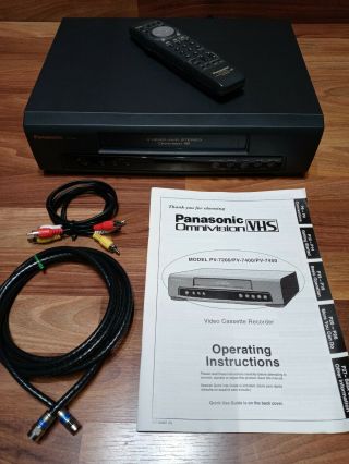 Panasonic Pv - 7450 Omnivision Vhs Hifi Stereo Recorder Vcr Player W/ Remote.  Read