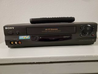 Sony Slv - N55 Vhs Vcr Player Hifi With Remote -