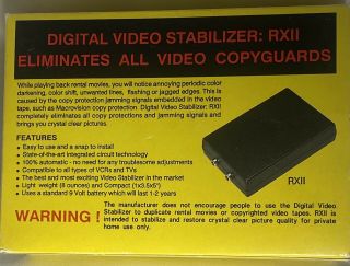 Rxii Digital Video Stabilizer For Vcr Macrovision