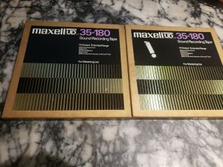 2 Maxell Ud 35 - 180 10 1/2 Inch Metal Reel To Reel Recording 1/4 Inch Tape W/ Box