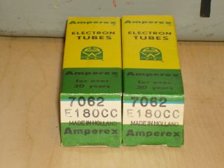 2 Amperex Pq 7062/e180cc Nos/nib Matched/balanced 1962 Tubes Holland