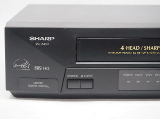 SHARP VC - A410U VHS VCR Player/Recorder w/ Remote Great 3