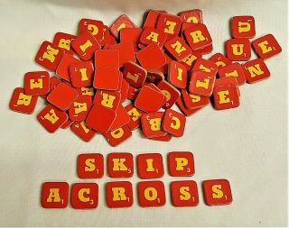 Skip - A - Cross Word Tally Game 98 Letter Tiles (only) Replacement 1985 Cadaco