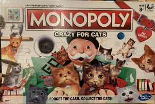 Hasbro Monopoly Crazy For Cats Board Game - Pet Edition - Release - Complete