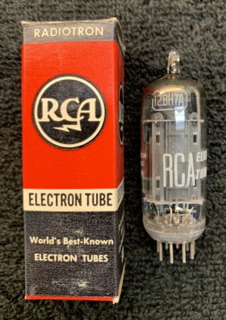1 Nos Nib Rca 12bh7a Black Plate " D " Getter Audio Tube Usa 1957