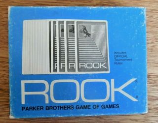 Vintage 1972 Parker Brothers " Rook " Card Game In Blue Box W Rule Book - Complete
