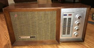 Vintage Panasonic Tabletop Wood Am - Fm Transistor 2 Band Radio Model Re - 7487