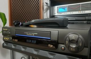 Panasonic PV - 9662 VCR 4 Head Hi - Fi VHS Player Recorder w/ Remote,  Cables 3