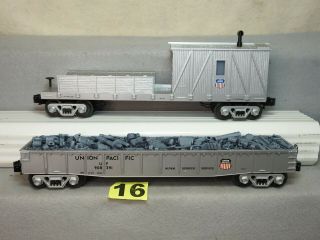 Set Of Two M.  T.  H O Gauge Union Pacific Freight Cars,  Ready To Run