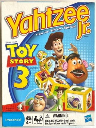 Disney Pixar Toy Story 3 Edition Yahtzee Jr Parker Brothers Hasbro Game Complete