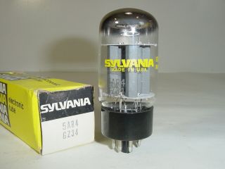 Vintage Nos Sylvania Gz34 5ar4 Big Fat Bottle O Getter Amplifier Tube - Usa