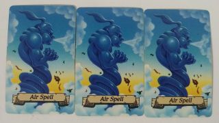 Heroquest Game Parts Set Of 3 Air Spell Cards Vintage Board Game