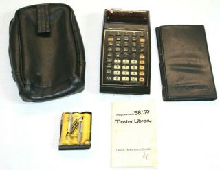 Texas Instruments Ti - 58 Programmable Calculator,  Master Library Module 1 & Case
