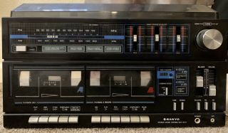 Sanyo Stereo Music System Gxt - 140h Turn Table Cassette Radio Faux Wood Japan