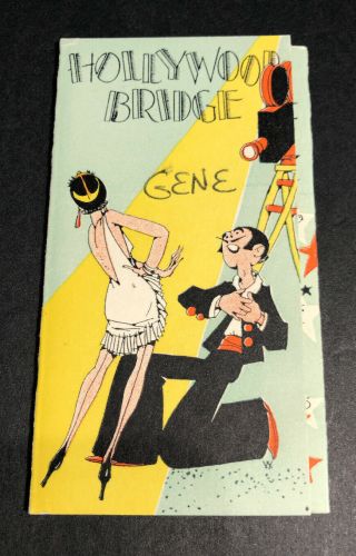 Bridge Tally C1930s Pretty Flapper Girl Hollywood Card Go With Art Deco