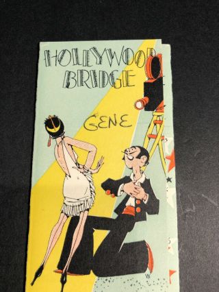 Bridge Tally C1930s Pretty Flapper Girl Hollywood Card Go With Art Deco 3