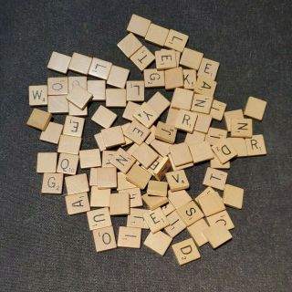 Vtge 1953 Scrabble Board Game Replacement 100 Letter Tile Parts Only Art Project
