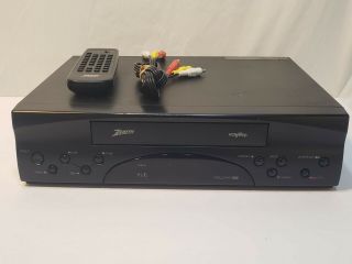 Zenith Vr4227hf 4 Head Hifi Vcr Plus With Remote And A/v Cables