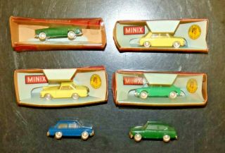 6 X Triang Minix,  Ford Anglia X 2,  Morris 1100 X 3 & Sunbeam Alpine (4 In Boxes)
