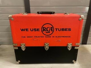 Red & Black Rca Tube Caddy Vintage Vacuum Tube Storage Case
