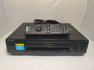 Sony Slv - 678hf Vcr Vhs Hi - Fi Stereo W/ Remote Control Cables Cassette