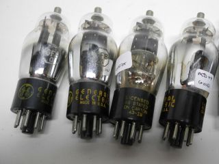 Set Of 4 Vintage Ge General Electric 6f8 Radio Vacuum Tube Valve Strong