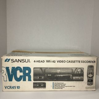 Sansui Vcr4510 4 Head Vcr Auto Tracking Vhs Player/recorder Av & Antenna
