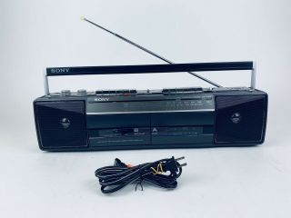 Sony Boom Box Cfs - W301 Sound Rider Dual Cassette Radio Tested/working