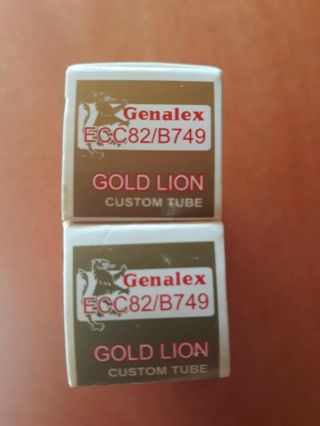 Genalex Gold Lion Ecc82 (12au7) Tested/matched Pair Gently 10 Hours