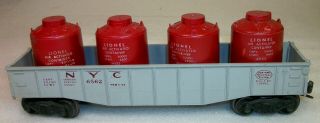Lionel Postwar 6562 - 1 Gray Gondola With Red Air Activated Canisters