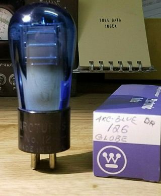One (1) Type - 126 (26,  226) Globe Vacuum Tube Arcturus Blue Glass Nos