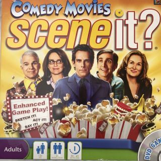 Comedy Movies Scene It? DVD Trivia Board Game Mattel 2010 Complete 3