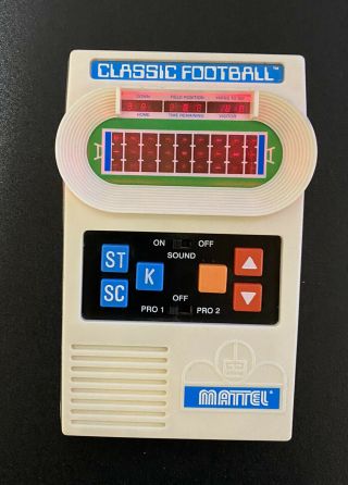 2000 Mattel Classic Football Electronic Handheld Led Lights And Sounds Game