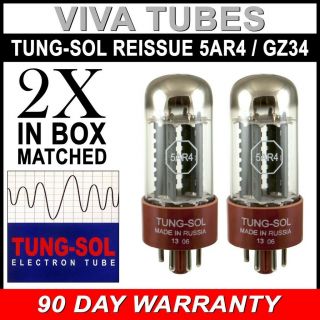 Tung - Sol Reissue 5ar4 Gz34 Rectifier Matched Pair (2) Vacuum Tubes