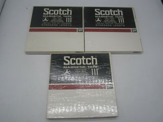 3 Scotch 111 Blank Magnetic Tape 7 " Reel - To - Reel 1/4 X 1200 Feet