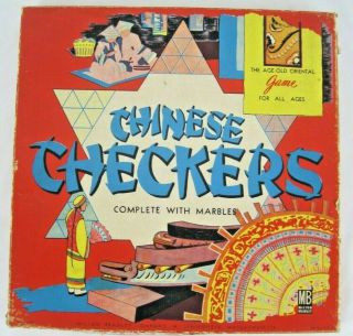 Vintage Chinese Checkers Board Game Milton Bradley Company - Classic - Marbles