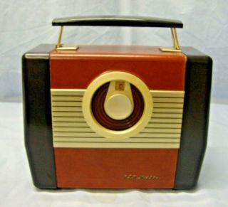 Vintage Rca Portable Am Tube Radio Model 9 - Bx - 5 Plays