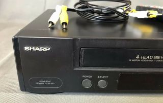 Sharp VC - A572U 4 Head Hi - Fi VHS VCR Player with Remote Control 2
