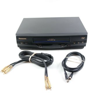Panasonic Pv - V4020 4 Head Hi - Fi Vcr Vhs Player Video Cassette Recorder W/ Cables