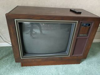 Zenith Vintage Console Television/ Tv With Remote